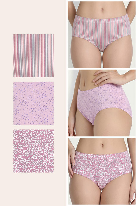 Zivame Medium Rise Full Coverage Hipster Panty (Pack of 3) -  Multicolor — image 2